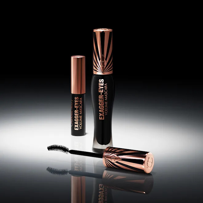 НОВИНКА Туш для подовження вій і об'єму Charlotte Tilbury EXAGGER-EYES VOLUME MASCARA EXAGGER-BLACK Volumising Mascara for Multiplied, Thicker, Fanned-Out Looking Lashes, 28-HOUR EXAGGERATED FAST VOLUME + CURL!